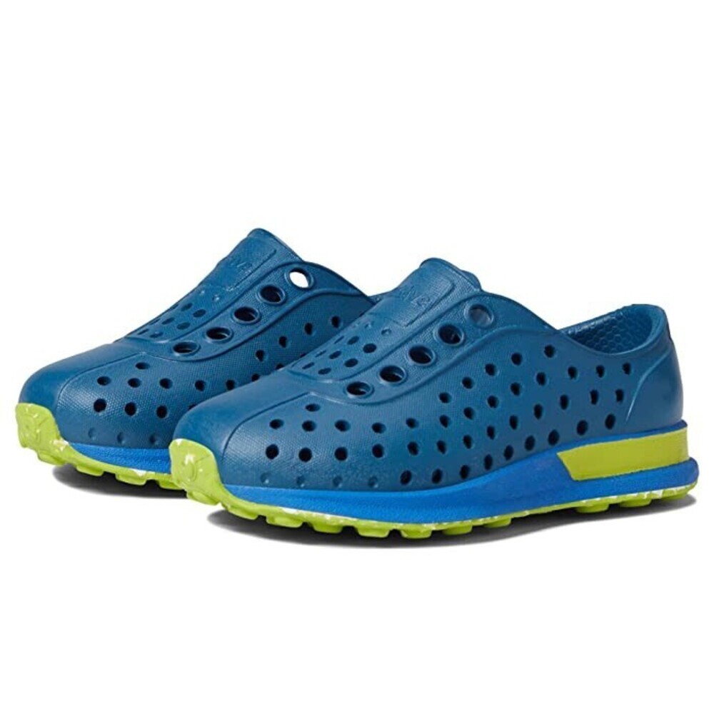 Native Shoes Robbie 13110602-4524 Kids US 4 Blue Perforated Casual Shoes JOBB622